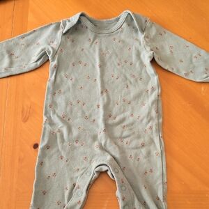 Carter's Green Floral Kids One Piece Footie